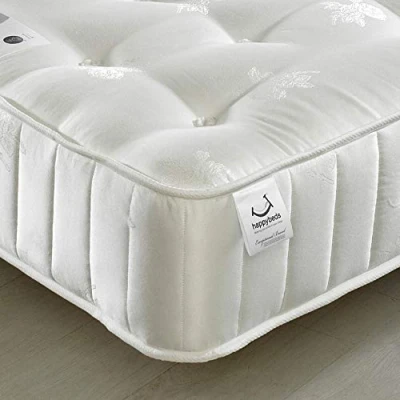 Image of Orthopaedic 3000 Pocket Sprung, Happy Beds Signature Crystal Medium Firm Tension Mattress with Natural Fillings 4ft6 Double (135 x 190 cm)