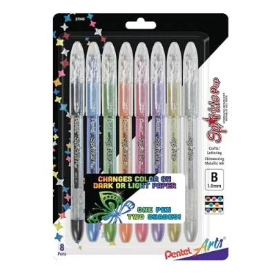 Image of PENTEL ARTS Sparkle POP Gel Pen, Assorted Colors, 8 Count (Pack of 1)