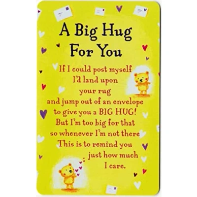 Image of Heartwarmers A Big Hug For You Keepsake Card &amp; Envelope 3.5&quot; x 2&quot; Code K134E
