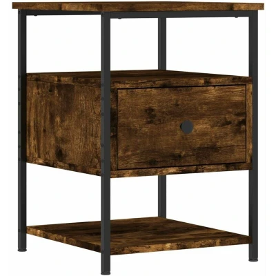 Image of vidaXL Bedside Cabinet Smoked Oak 40x42x56 cm Engineered Wood