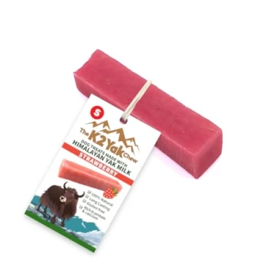 Image of the K2 Yak chew Dog Treats Strawberry Flavour 100% Natural and Long Lasting (S (Pack of 1))