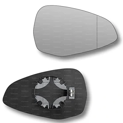 Image of Less4spares Replacement Wing Mirror Glass Right Compatible with Audi A5 2016 2022 CLIP ON Driver Off side Heated Blind Spot