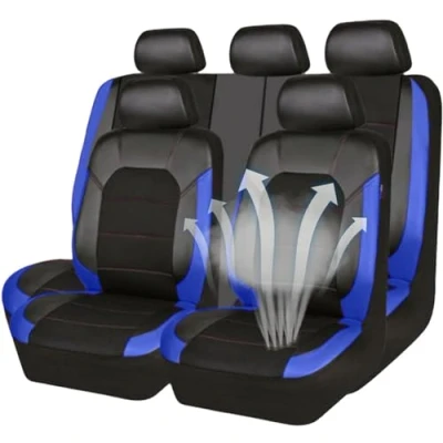 Image of RESKIU Car Seat Covers Set for Isuzu D Max 2020 2024, Full Protectors Leather Breathable Front Rear Interior Accessories,B Blue
