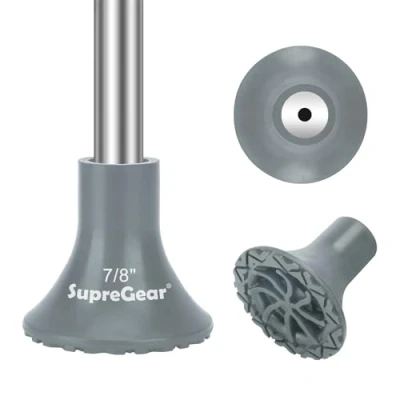 Image of supregear 22mm Heavy Duty Rubber Ferrules for Crutch, Non Slip Replacement Caps Walking Sticks, Widen All Terrain Crutches Foot Protector, Added Metal Washer Extra Strength, Black