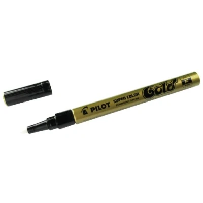 Image of Pilot Super Colour Fine Marker Bullet 3.0 mm Tip Gold, Box of 12