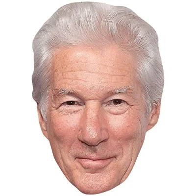 Image of Richard Gere (Grey Hair) Celebrity Mask, Flat Card Face, Fancy Dress Mask