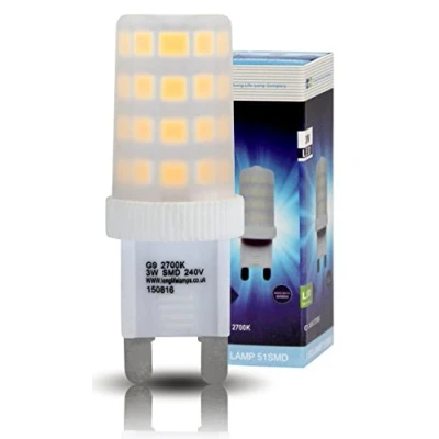Image of Long Life Lamp Company 2 x LED 3w Equivalent 27w G9 Capsule Light Bulb 240v Warm White