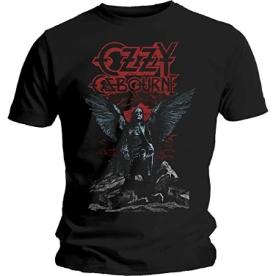Image of Ozzy Osbourne Angel Wings Official Tee T Shirt Mens Unisex (Medium) Black