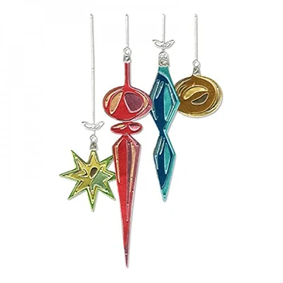 Image of Sizzix Thinlits Die Set 664197, Hanging Baubles Ornament by Tim Holtz, 17 Pack, Multi Colour, One Size, Paper