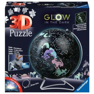 Image of Ravensburger Star Globe Glow in The Dark 3D Jigsaw Puzzle for Kids and Adults Age 6 Years Up 180 Pieces No Glue Required, White