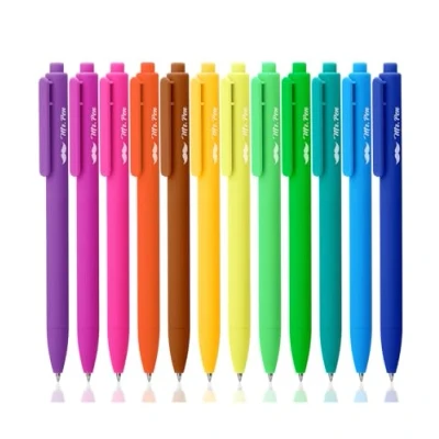 Image of Mr. Pen Retractable Gel Pens, 12 Pack, Bright Color Ink Pens Fine Point 0.7mm, Cute Aesthetic for Journaling Tip