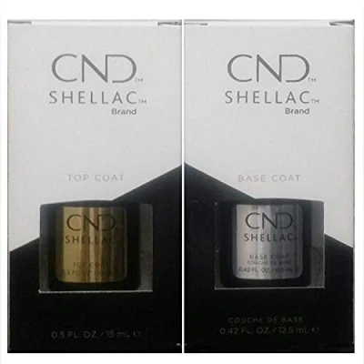 Image of Shellac CND Powder Polish Top + Base Coat 12.5ml Large Size UV3 Gel