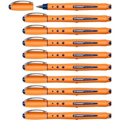 Image of Rollerball STABILO worker+ Medium Box of 10 Blue