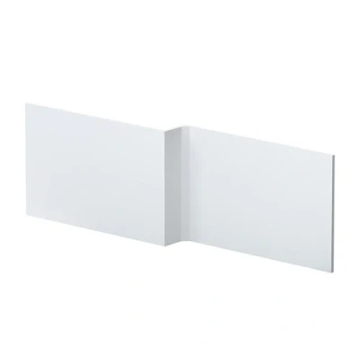 Image of 1700mm L Shape Square Reversible Bath Front Panel Satin White