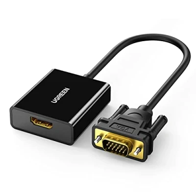 Image of UGREEN HDMI to VGA Adapter 1080P Display Monitor with 3.5mm Headphone Audio Jack for TV Projector PC Laptop Intel Computer Stick Streaming