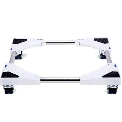 Image of SMONTER Multifunctional Adjustable Universal Mobile Base for Tumble Dryer, Washing Machine, Refrigerator, 4 Wheels, White