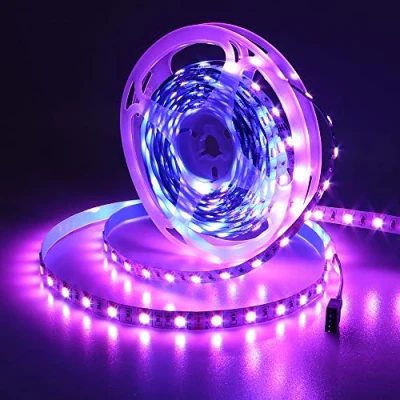 Image of JOYLIT 24V LED Strip Lights 5M RGB Color Changing, 300LEDs 5050 SMD Flexible Cuttable Bright Indoor Tape Light for Living Room, Bedroom, Gaming Room
