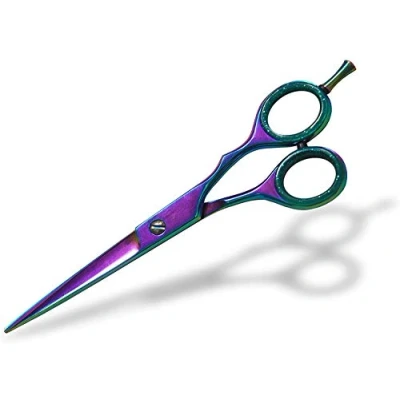 Image of Titanium Hairdressing Barber Scissors 6&quot; Scissor Multicolour fixed screw, adjustable finger rest, Sharp blade Hair