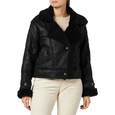 Image of Bestseller A/S Women&#039;s Onlylva Faux Suede Bonded Jacket CC OTW, Schwarz, XS