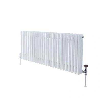 Image of Milano Windsor White Cast Iron Style Horizontal Triple Column Radiator 500mm x 1190mm