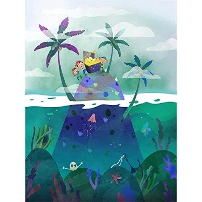 Image of Wee Blue Coo Pirates Treasure Unframed Wall Art Print Poster Home Decor Premium