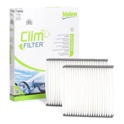 Image of 1609428080, 1609428180, 6447VX, 6447VY, 647990 Pollen Filter VALEO CLIMFILTER COMFORT 715556 Particulate 200, 200mm PEUGEOT: 208 I Hatchback