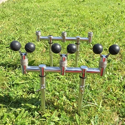 Image of GOAL POST BUZZ BAR SET 20 35 CM 4 x BANK STICKS + 3 BALL ROD RESTS CARP FISHING