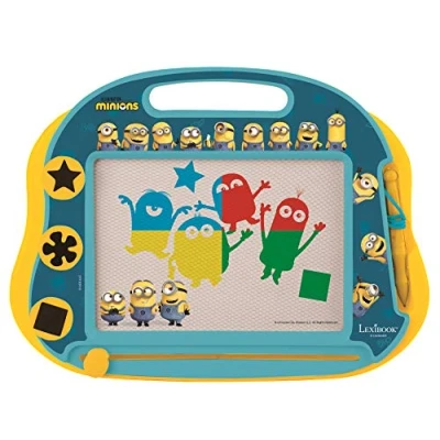 Image of LEXIBOOK CRDES550 Despicable Multicolor Magic Magnetic Minions Drawing Board, Artistic Creative Toy for Girls and Boys, Stylus Pen Stamps, Yellow/Blue,Medium