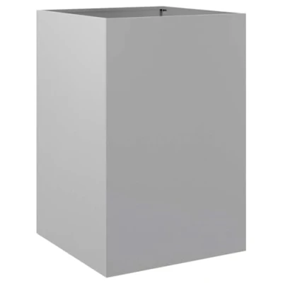 Image of vidaXL Galvanised Steel Planter Silver, Rectangular Garden/Outdoor Box 52x48x75 cm, Durable Metal Raised Bed for Flowers/Decoration