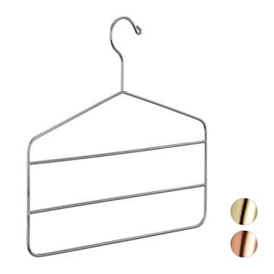 Image of Relaxdays Multi Pants, Skirts &amp; Scarves, Luxurious Design, 4 mm, Clothes Hanger, Grey/Silver/Metallic, 33 x 36.5 0.4cm