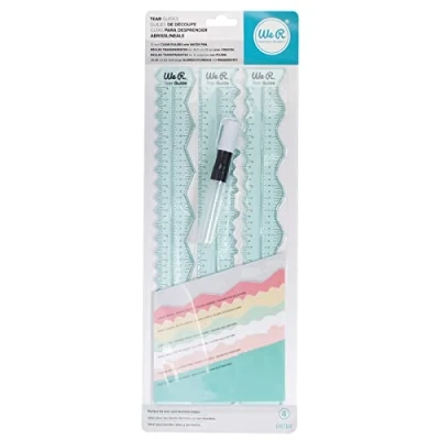 Image of We R Memory Keepers 660082 Tear Guide Tool (4 Piece), Synthetic Material, Green, 43.3 x 16 2 cm
