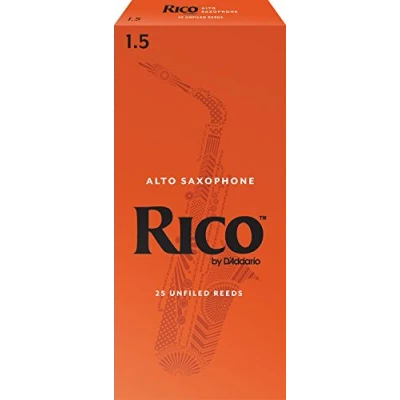 Image of D’Addario Woodwinds Rico Alto Sax Reeds for Saxophone Crafted Beginners, Students, Educators Strength 1.5, 25 Pack