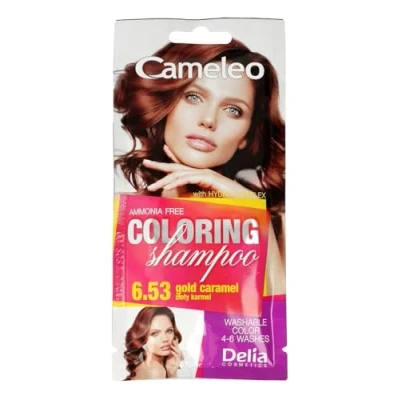 Image of Cameleo Coloring Shampoo Gold Caramel Quick and Easy Color Refreshing Washable Tone In 40ml