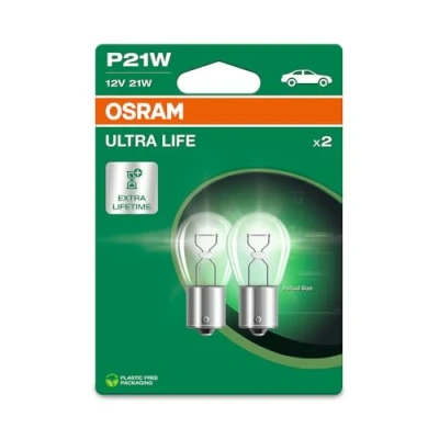 Image of OSRAM ULTRA LIFE, P21W, Double Blister, (2 lamps), white