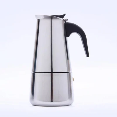 Image of Crevyteg Italian Coffee Maker, Stove Top Moka Pot, 6 Cups/300 ML Stainless Steel Classic Induction Pot Stovetop Espresso Maker Percolator Suitable for Hob