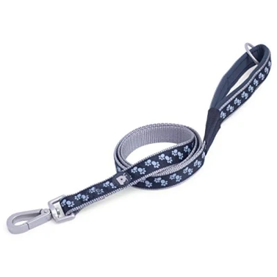 Image of Petface Signature Padded Dog Lead, Medium, Black Paws