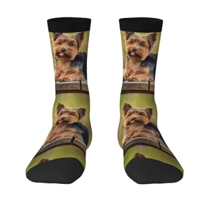 Image of BeNtli Crew Socks, Compression Socks Casual Novelty Sports 40CM Long For Unisex Yorkshire Terrier