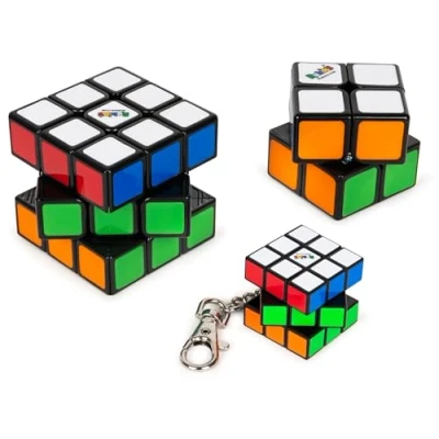 Image of Rubik’s Cube Family Pack, Original 3x3 Cube, 2x2 and Keyring Complete Pack of 3