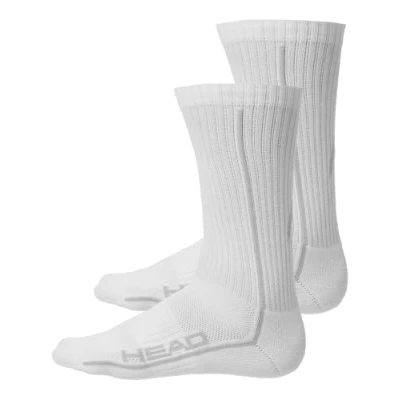 Image of HEAD All Sports Performance Crew Socks 2 Pairs White Size 43/46