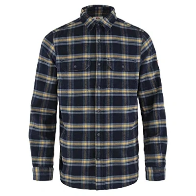 Image of Fjällräven F82978 555 232 Övik Heavy Flannel Shirt, Men, Dark Navy/Buckwheat Brown, L