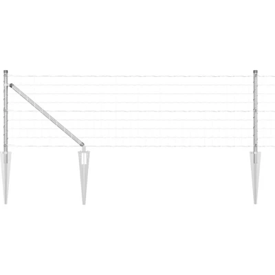Image of vidaXL Euro Fence with 13 Spike Posts 0.6x50 m Galvanised Steel