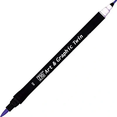 Image of Kuretake ZIG Art and Graphic Twin Tip Brush Marker Pen 602 Pastel Violet