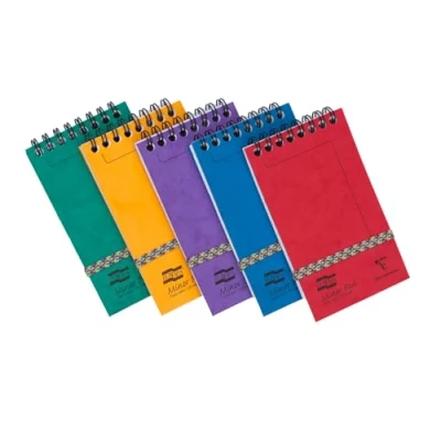 Image of Clairefontaine Ref 482/1154Z Europa Minor Pad Notepad (120 Pages) 12.2 x 7.6cm in Size, Top Wirebound, Lined Rulings, Premium Pressboard Cover, 90gsm Brushed Vellum Blue