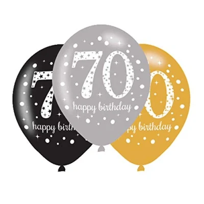 Image of Amscan 9900738 Gold Sparkling Celebration 30th Birthday 11 Inch Latex Balloons 6 Pack