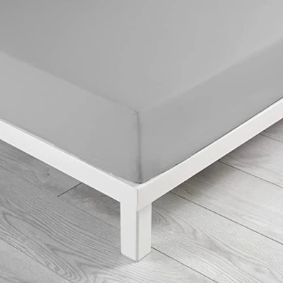 Image of douceur d&#039;intérieur, Fitted Sheet (140 x 190 cm) Linen Grey, 100% Cotton