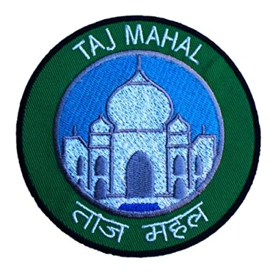 Image of Premier Patches Taj Mahal India Patch 9cm Embroidered Iron on Badge Indian Trek Applique Travel Souvenir DIY Bag Backpack T shirt Jacket Luggage