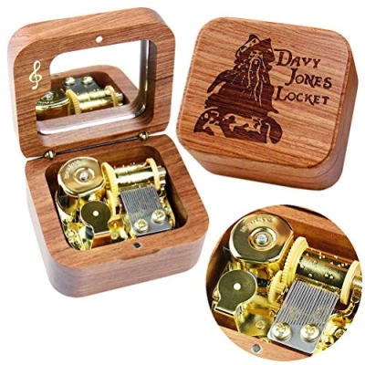 Image of Sinzyo Davy Jones Music Box Vintage Musical Boxs Gift For Birthday Valentine&#039;s Day Christmas Day(Musical Note Rosewood Box)