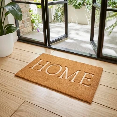 Image of Think Rugs Coco Coir Door Mat Natural Coir, Non Slip, Thick, Premium Quality, Rubber Backed, Eco Friendly, Heavy Duty Indoor/Outdoor Entrance 45 x 75