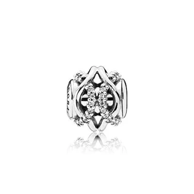Image of Pandora Caring 796072CZ Women&#039;s Charm 925 Silver Zirconia White, Sterling Silver, Cubic