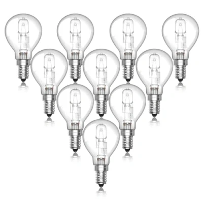 Image of Lustaled 10 Pack SES E14 Golf Ball Bulb Dimmable, 42W G45 Small Screw Light Bulb, 240V Classic Clear Mini Globe Edison Round Bulbs Warm White 2700K